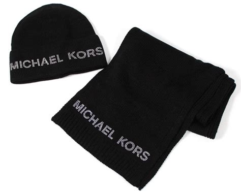 michael kors black and white polyester scarf|Michael Kors hats for women.